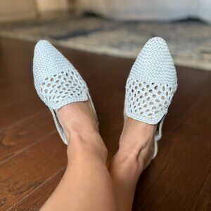 Sam Edelman white woven sandals